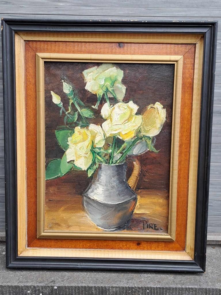 Huile sur toile fleurs signe Ferdinand pire, Enlèvement ou Envoi