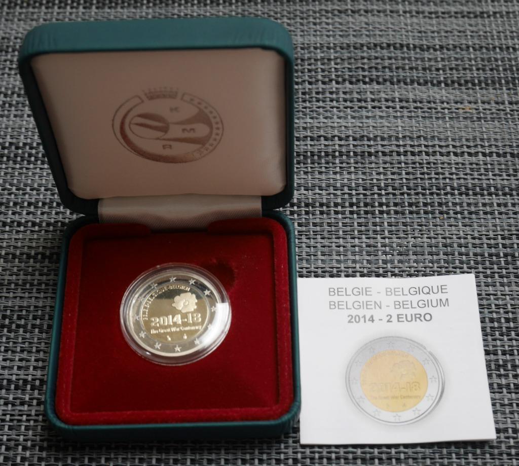 2 euro België 2014 BE Bewijs Eerste Wereldoorlog, Ophalen of Verzenden, België, 2 euro, Setje