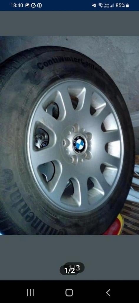 Alu velgen + continental winter contact BMW e38 7 serie, Autos : Pièces & Accessoires, Pneus hiver, 16 pouces, Pneu(s), Enlèvement