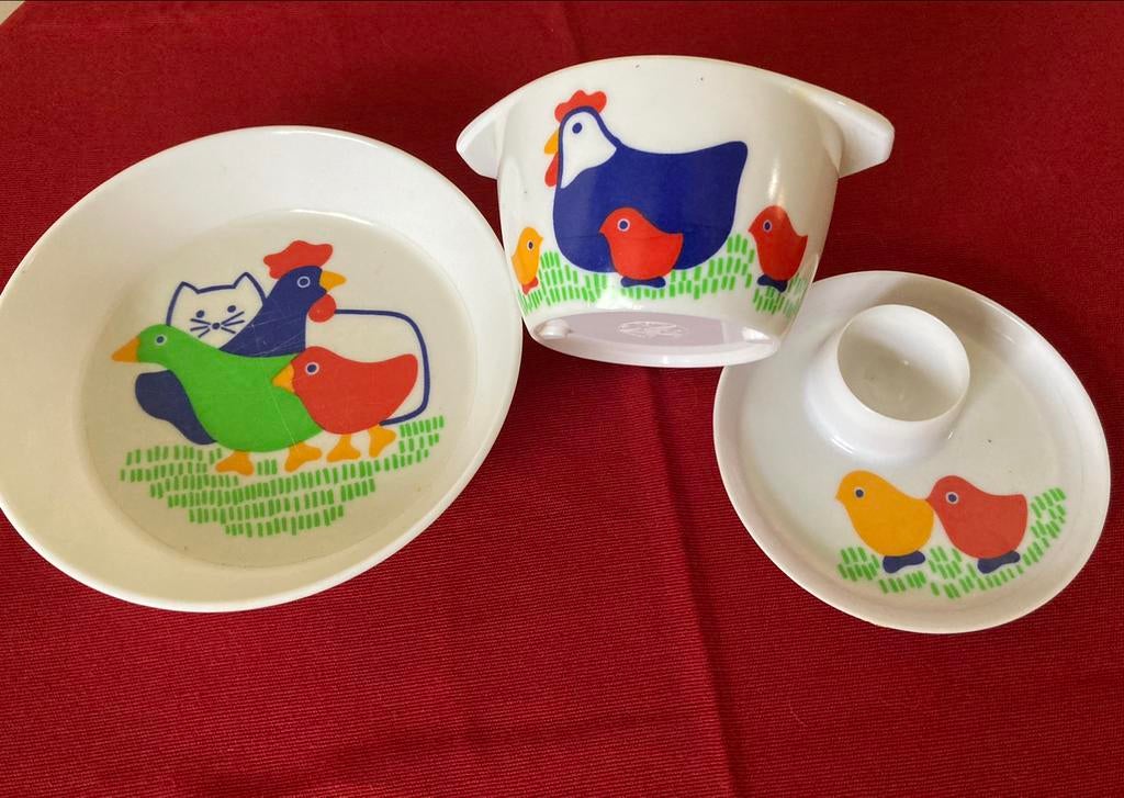 Babybord-kommetje en eiderdopje made in France, Ophalen, Gebruikt