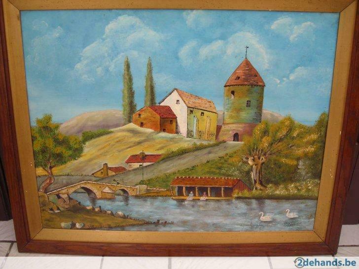 Schilderij getekend Ferd. Delannoy, Antiek en Kunst, Kunst | Schilderijen | Modern