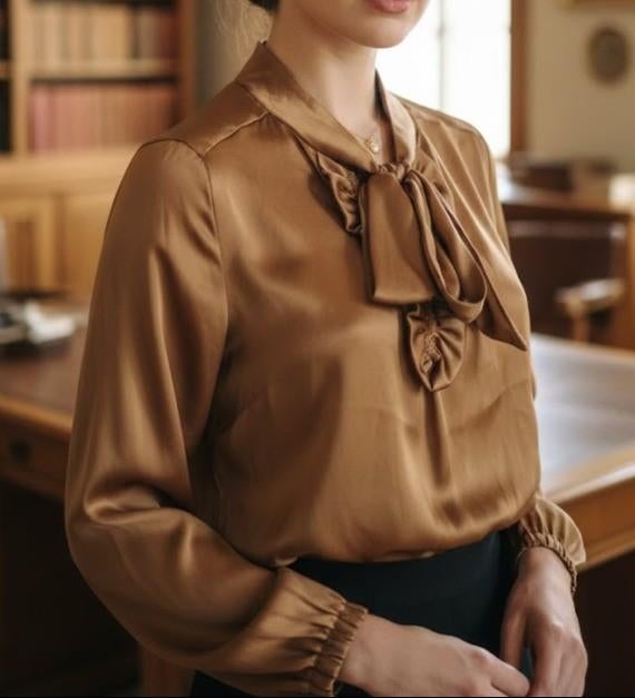 Roestkleurig Satijnachtige blouse van avalanche, Kleding | Dames, Blouses en Tunieken, Zo goed als nieuw, Maat 36 (S), Verzenden