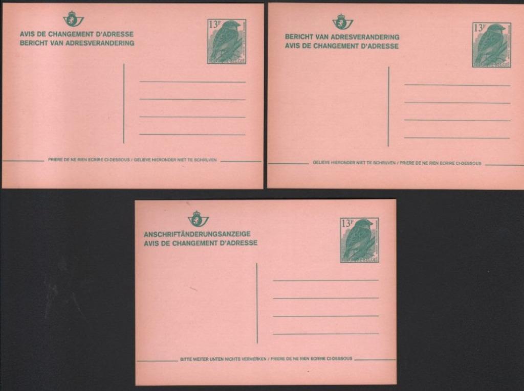 Buzin - 4 avis de changement d'adresse - Moineau Domestique, Timbres & Monnaies, Envoi, Neuf