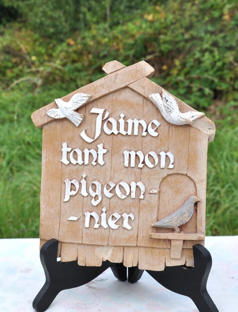 plaque murale décorative avec texte colombophile, Enlèvement ou Envoi, Utilisé