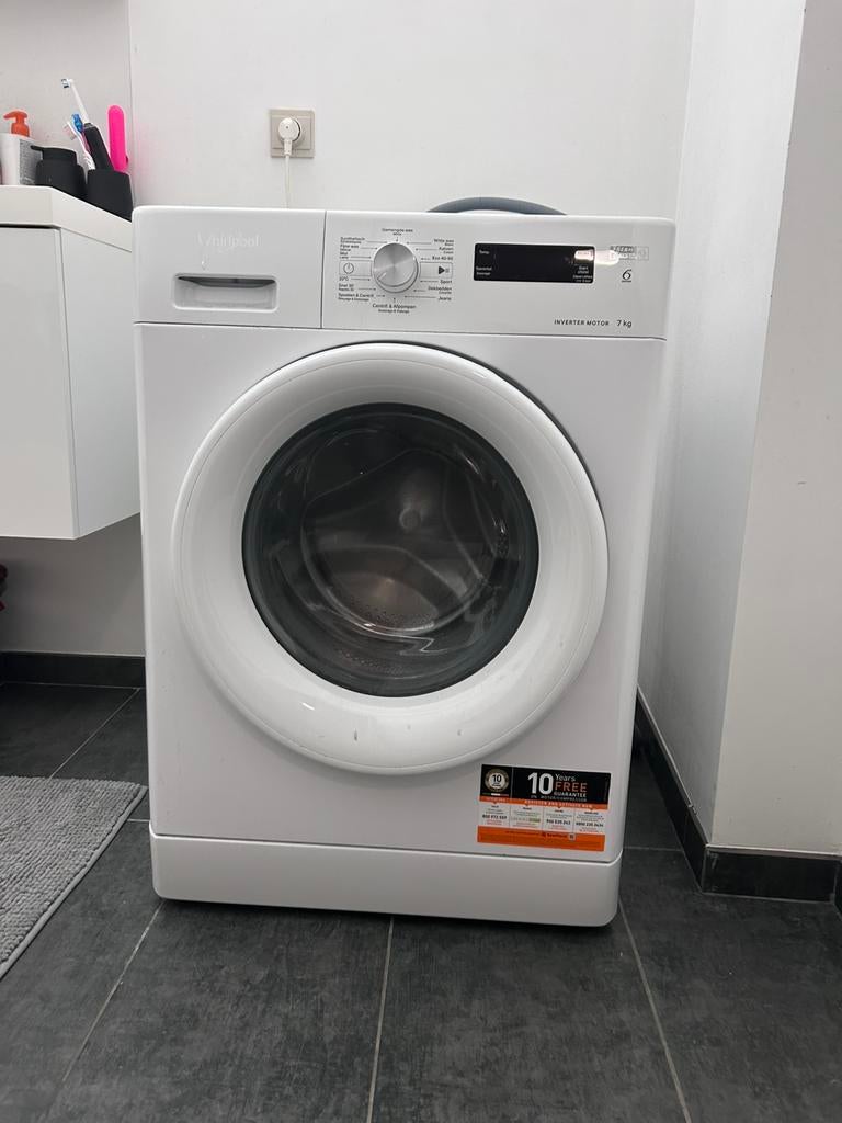 Whirlpool was machine 8 kg capaciteit, Elektronische apparatuur, Wasmachines, Gebruikt, Voorlader, 8 tot 10 kg, 85 tot 90 cm, 1200 tot 1600 toeren