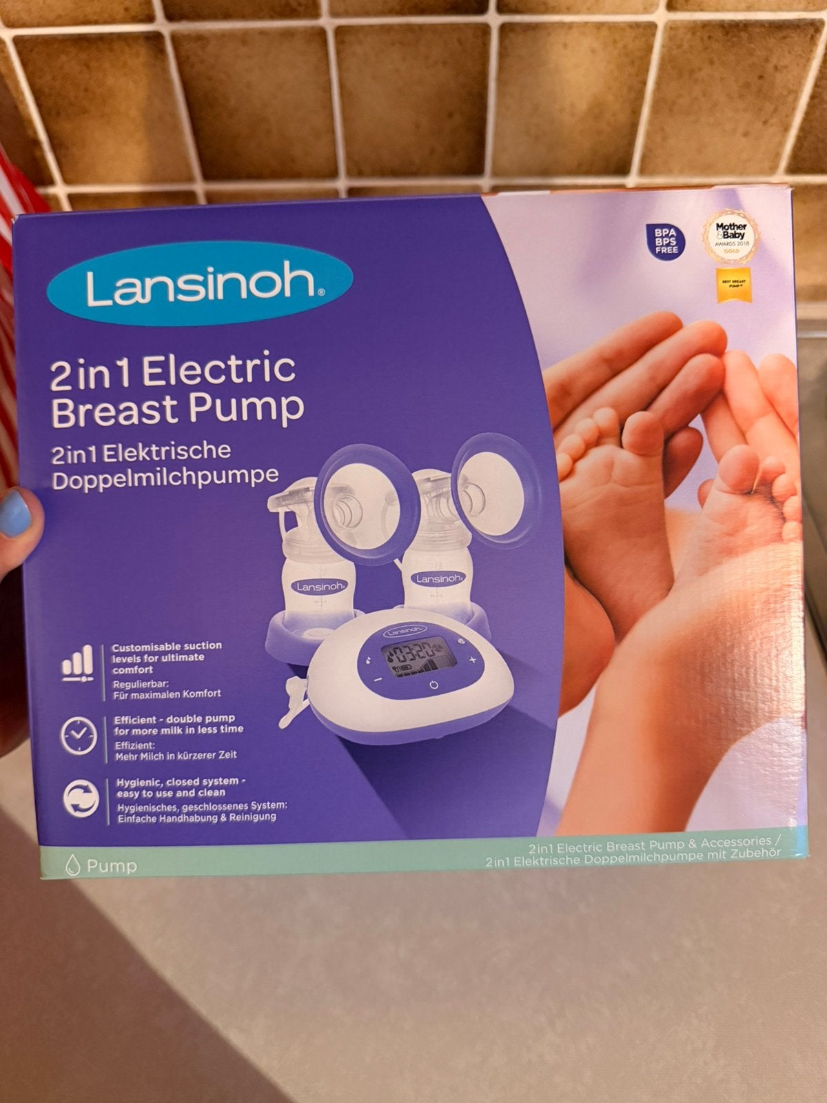 Elektrische borstkolf Lansinoh, Kinderen en Baby's, Ophalen, Nieuw, Inclusief tas, Borstkolf