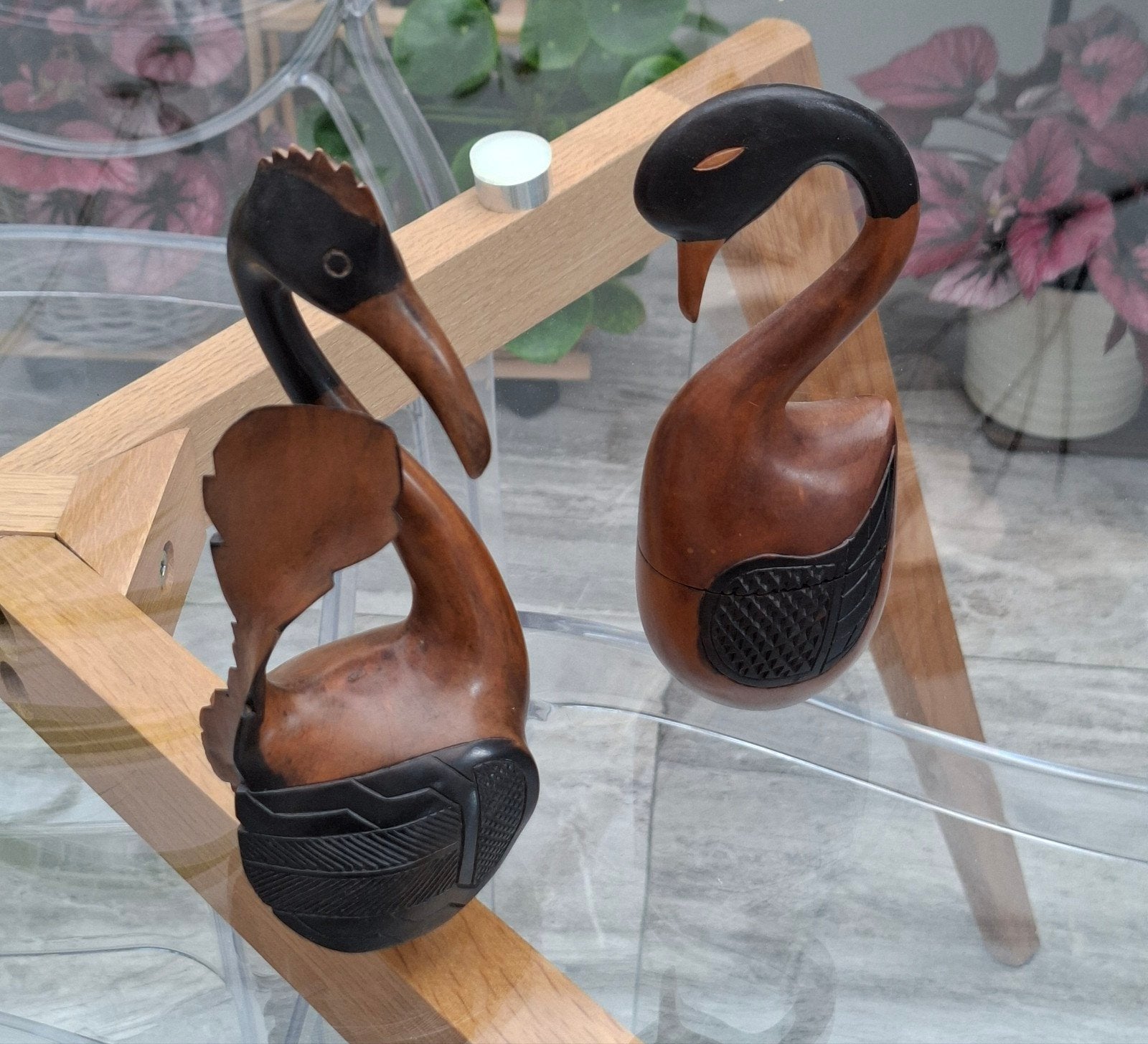 Oiseaux exotiques en bois, Antiek en Kunst, Ophalen, Hout, Vogel