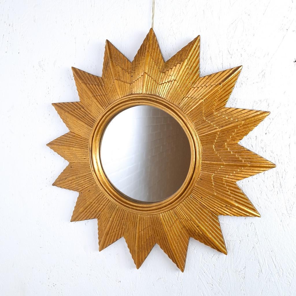 Vintage zonnespiegel mid century modern design jaren 70, Ophalen