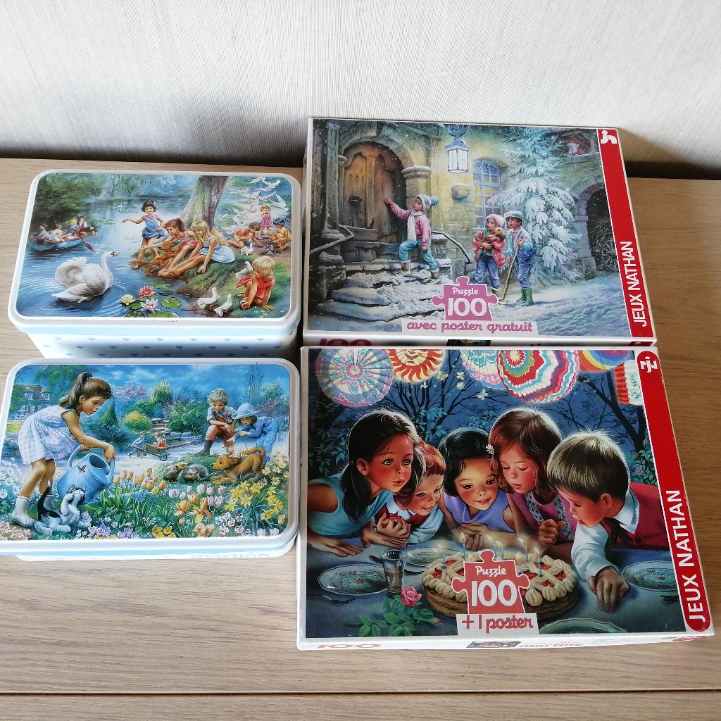 2 puzzels Tiny + 2 blikken doosjes gratis, Enlèvement ou Envoi, Utilisé