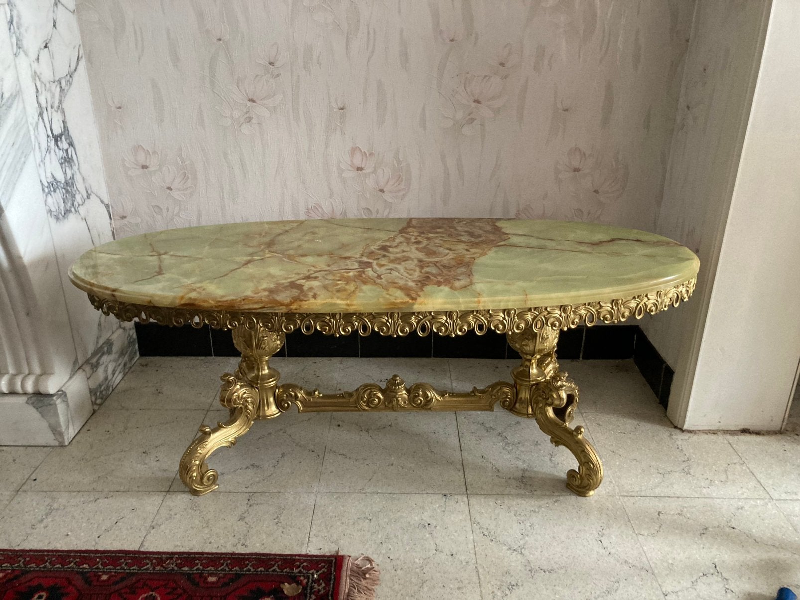 Vintage Hollywood Regency salontafel, Huis en Inrichting, Ophalen, Zo goed als nieuw, Ovaal