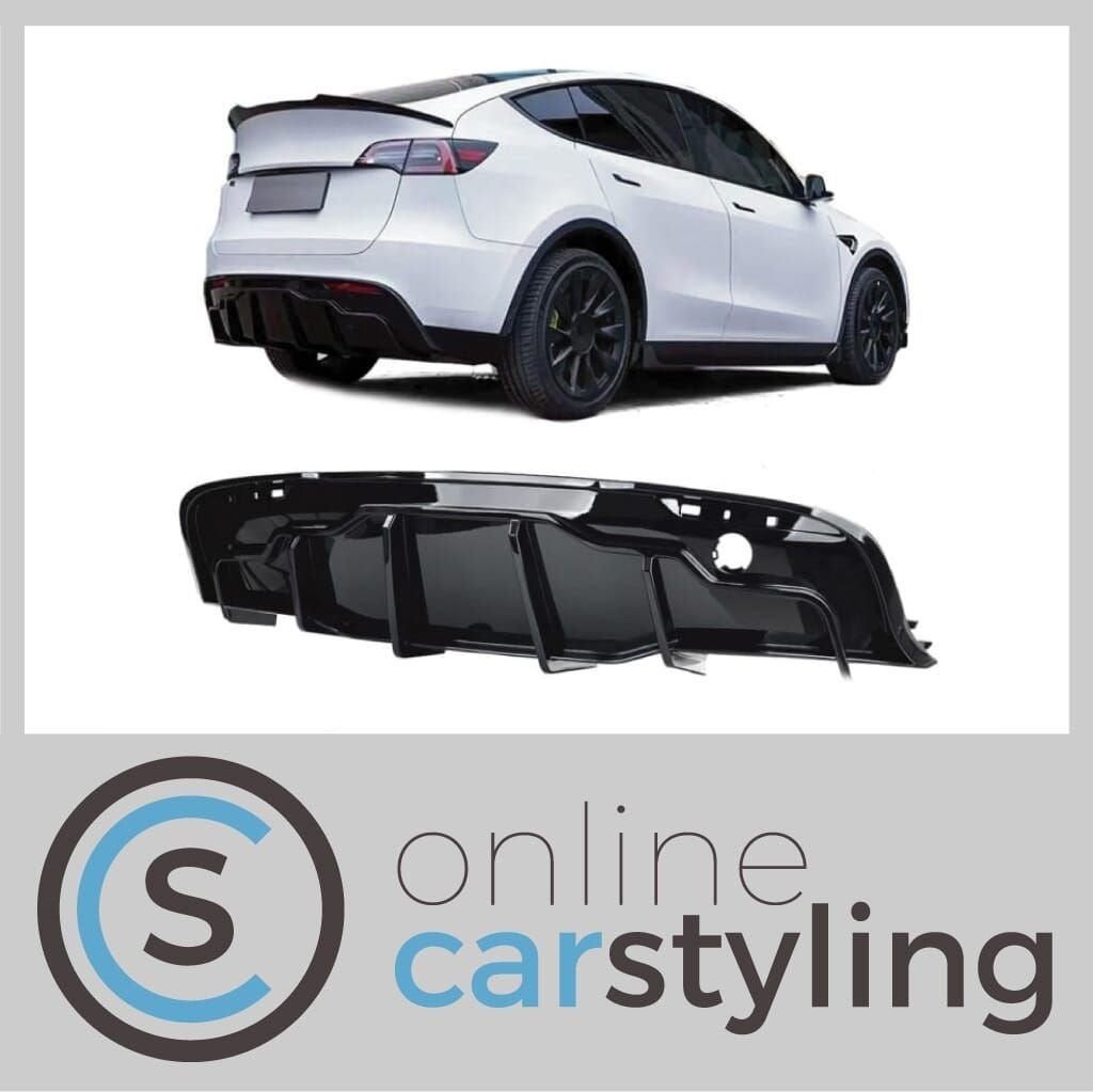 Achterbumper Diffuser Tesla model Y Performance style Glossy, -, Overige automerken, -, Nieuw