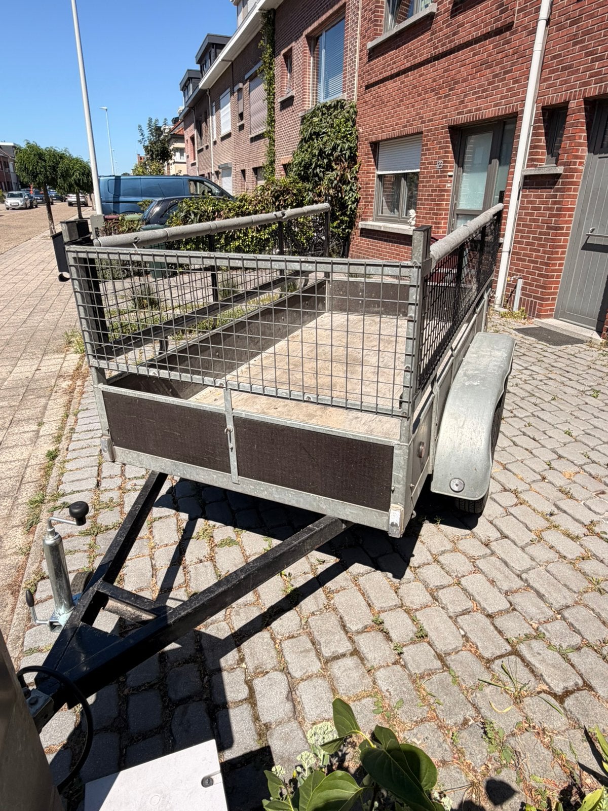 Dubbel asser aanhangwagen 750kg met loofrek, Auto diversen, Aanhangers en Bagagewagens, Ophalen, Zo goed als nieuw