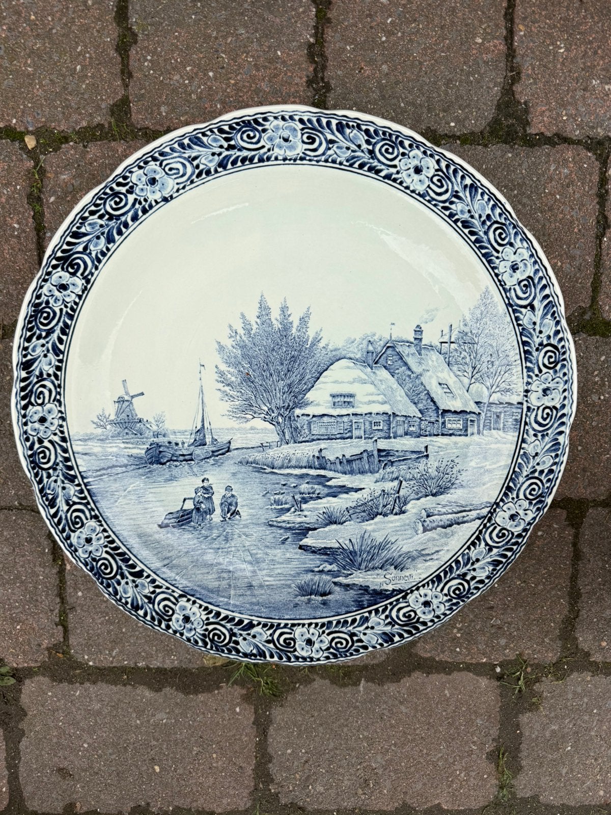Delfts blauw wandbord boch belgium, Ophalen