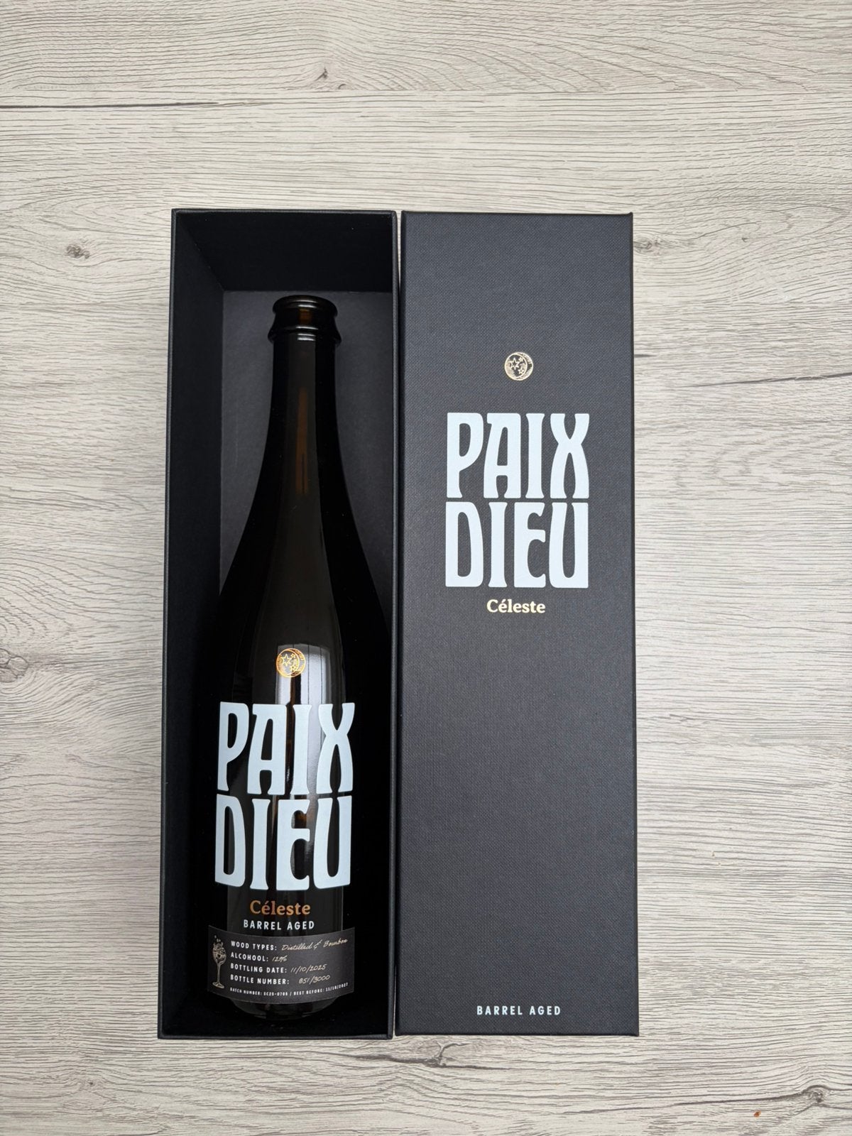 Bouteille Paix Dieu Céleste vide avec boîte, Enlèvement ou Envoi, Comme neuf, Bouteille(s), Autres marques