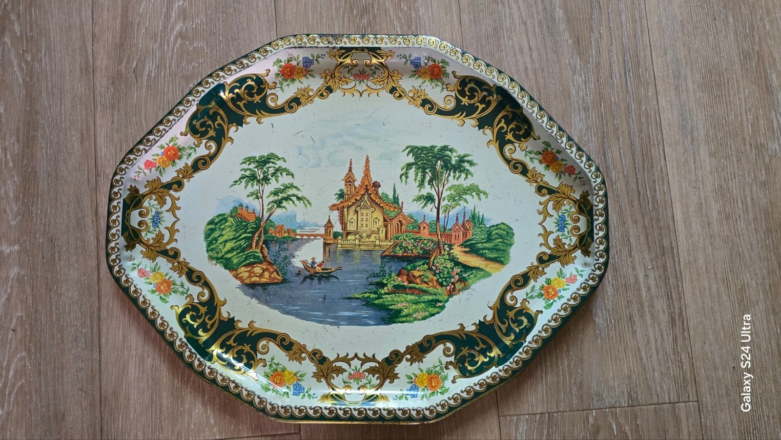 Prachtig Vintage Blikken Dienblad - Daher Long Island NY (Ja, Ophalen of Verzenden