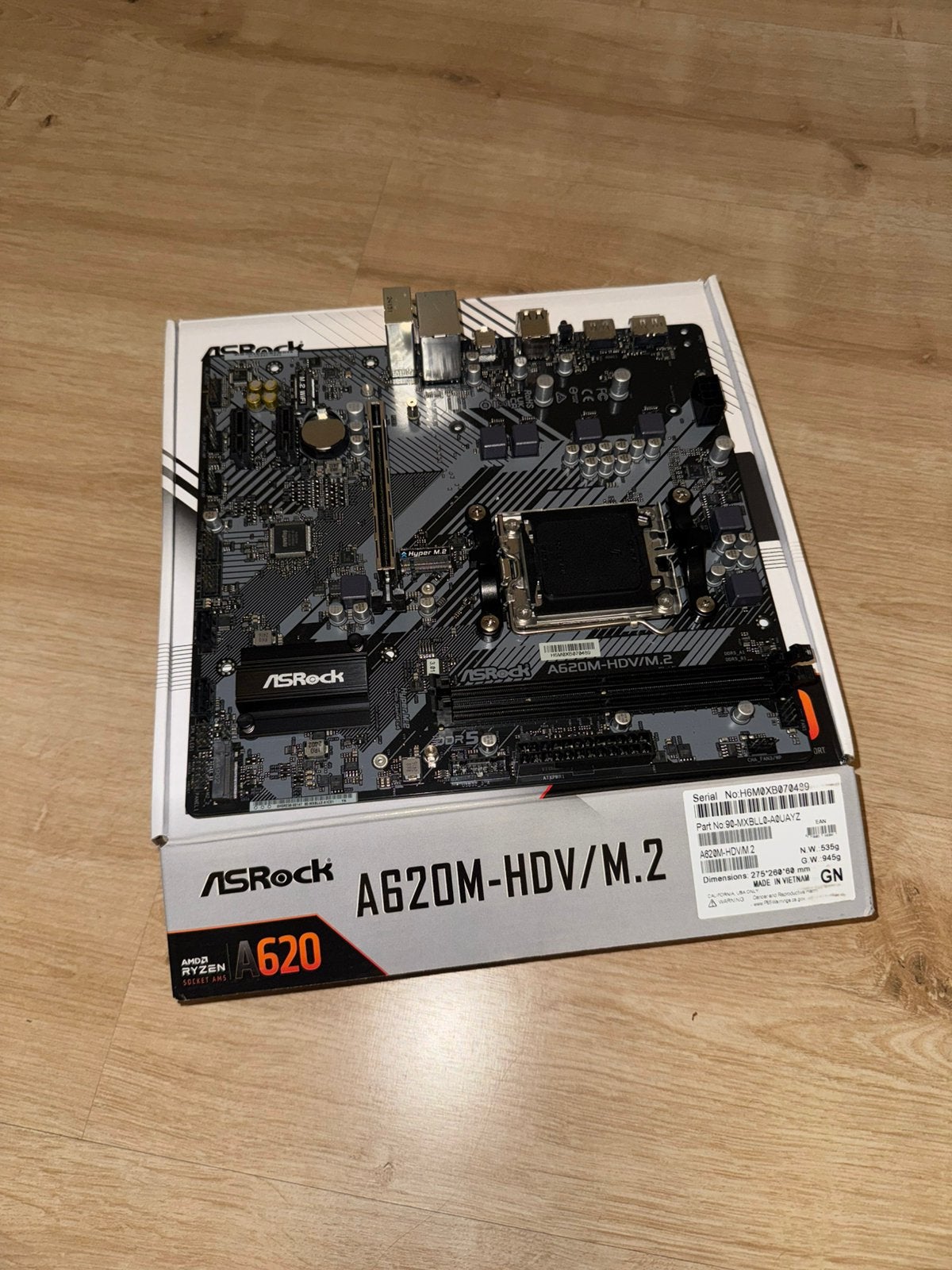ASROCK a620m hdv/m.2, Ophalen of Verzenden, Zo goed als nieuw, AMD, DDR5