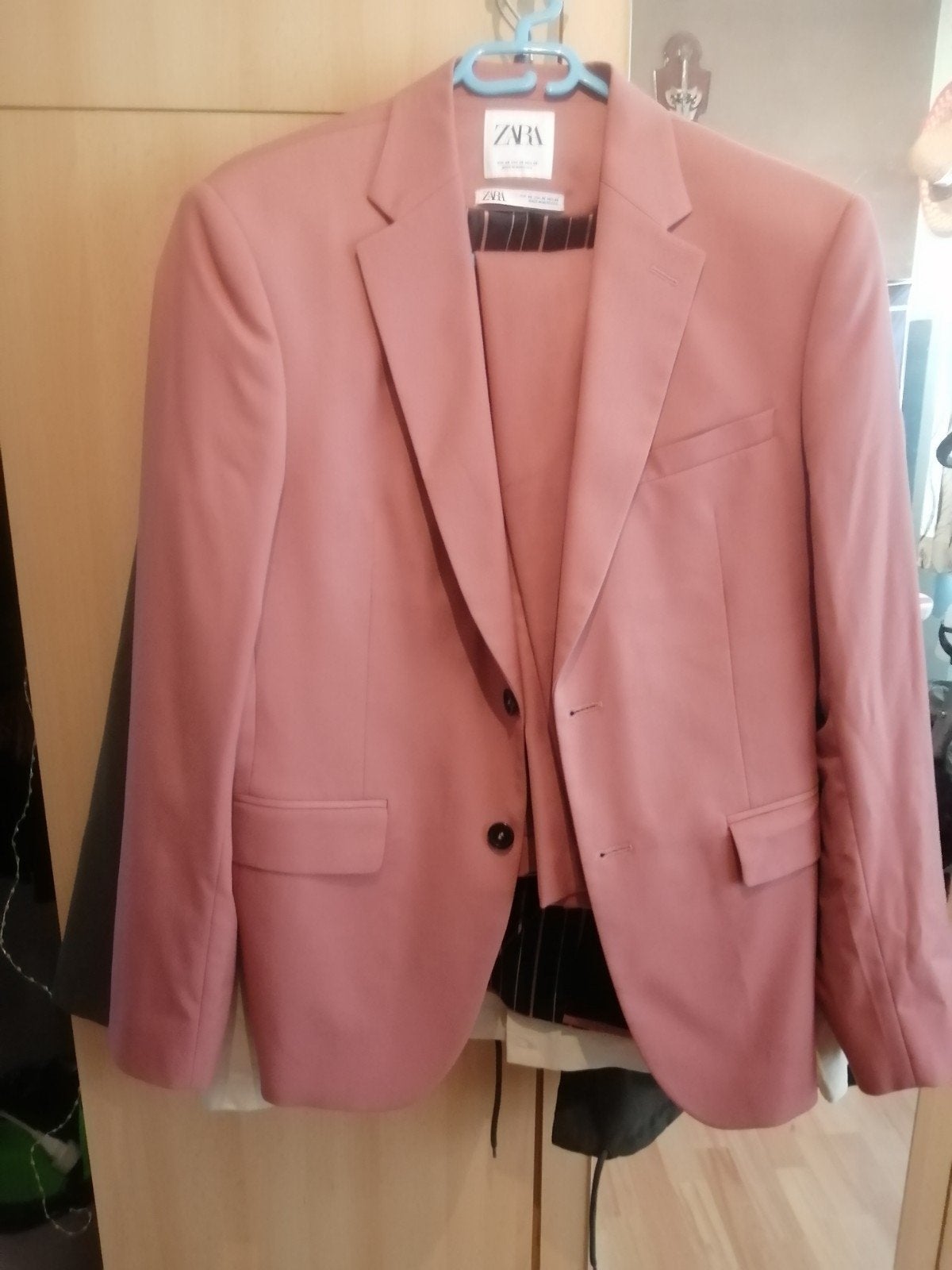 Oudroze herenpak T38 broek VestT48, Kleding | Heren, Kostuums en vesten, Ophalen, Roze