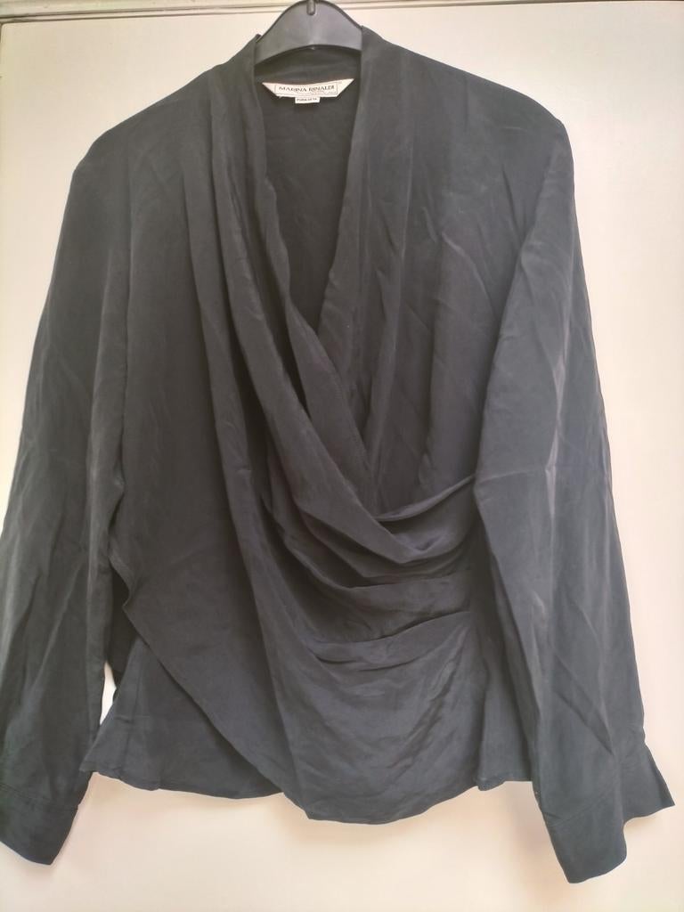 Marina Rinaldi, zwarte pure zijden blouse 21, Vêtements | Femmes, Enlèvement ou Envoi, Noir