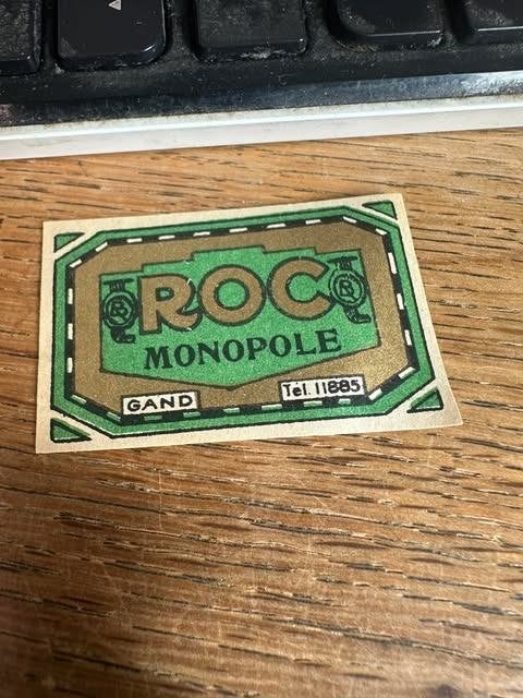 Roc monopole luciferdoos etiket label Gand, Roc, Ophalen of Verzenden, Zo goed als nieuw, Info@rocgand.lb