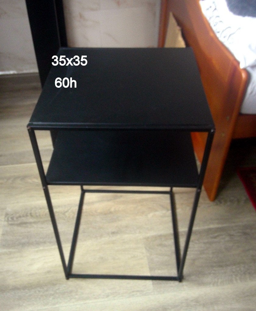 vend console fer, Maison & Meubles, Enlèvement, Comme neuf, Carré, Métal ou Aluminium