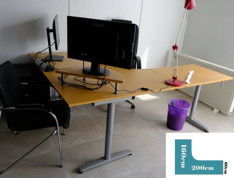 bureau d'angle avec extension - super etat, 160 cm, Comme neuf, Bois, 60 cm