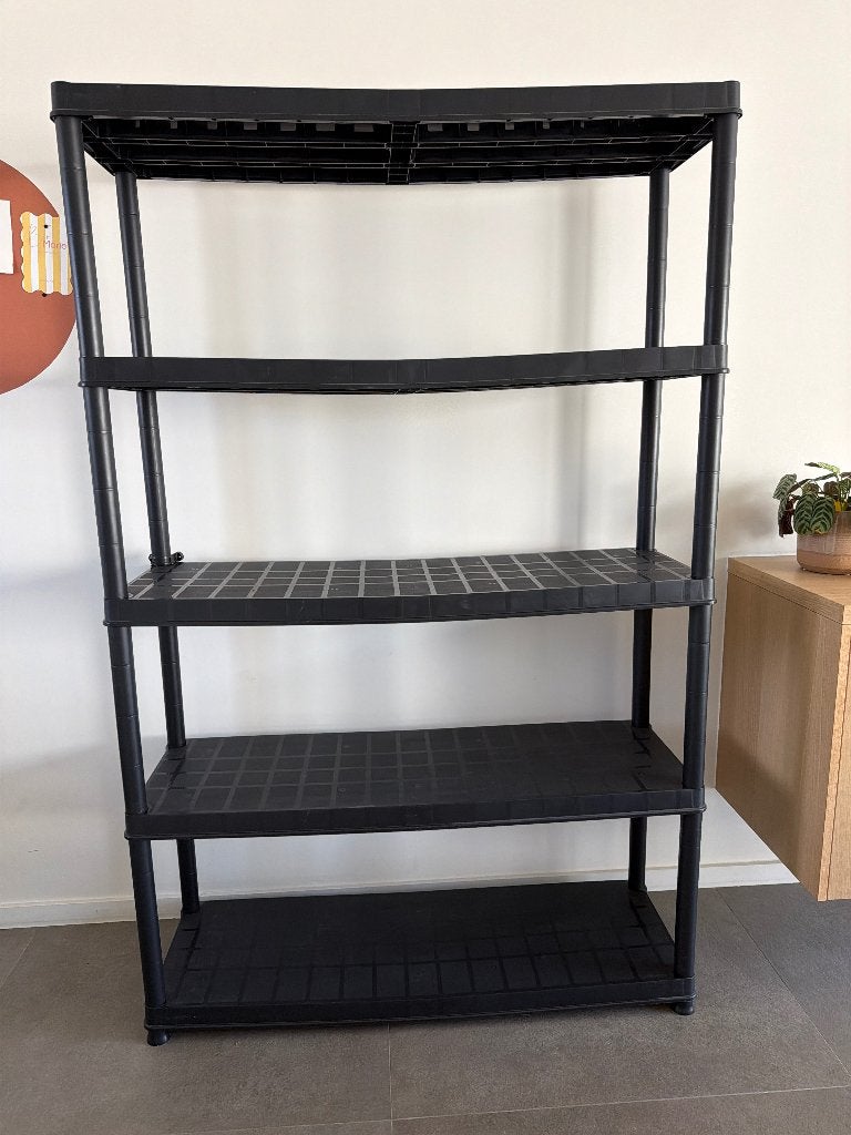 Keter opbergrek Plus kunststof zwart 120x40x187 cm, Jardin & Terrasse, Stockage & Armoires de jardin, Enlèvement, Comme neuf, Synthétique