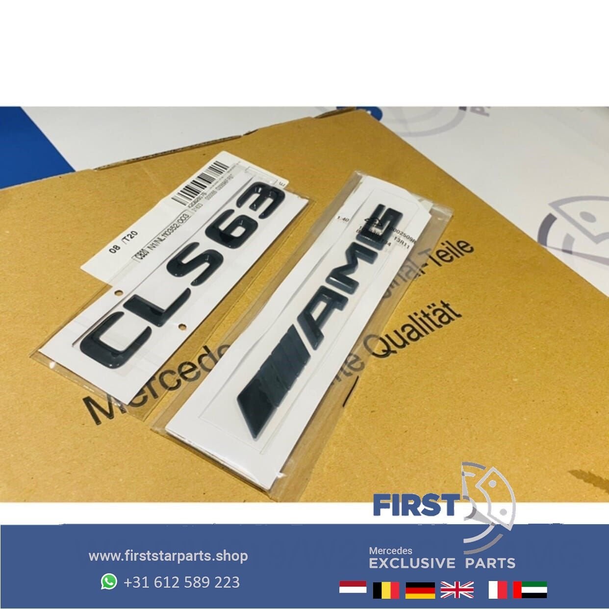 W218 W219 W257 CLS63 AMG LOGO SET ZWART CLS 63 EMBLEMEN SET, Gebruikt, -, Ophalen of Verzenden, -
