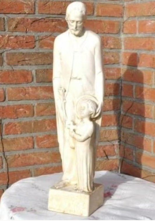Grande statue  saint Joseph a l'enfant 62 cm, Antiquités & Art, Enlèvement ou Envoi