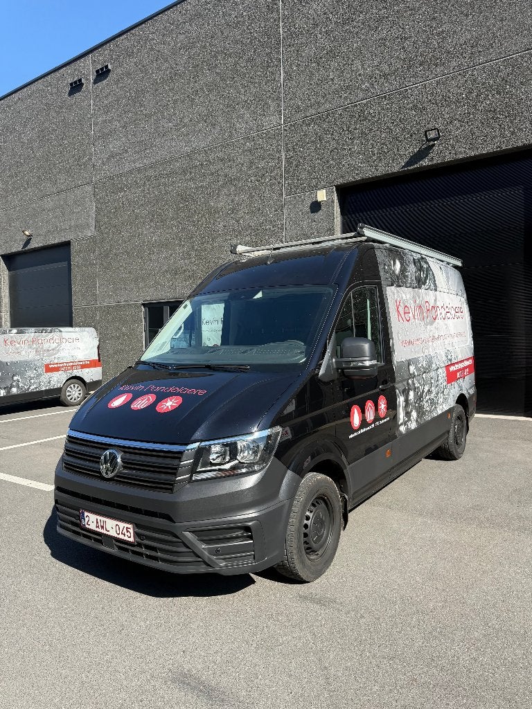 Volkswagen Crafter, Auto's, Bestelwagens en Lichte vracht, Dealer onderhouden, Stof, Volkswagen, Zwart