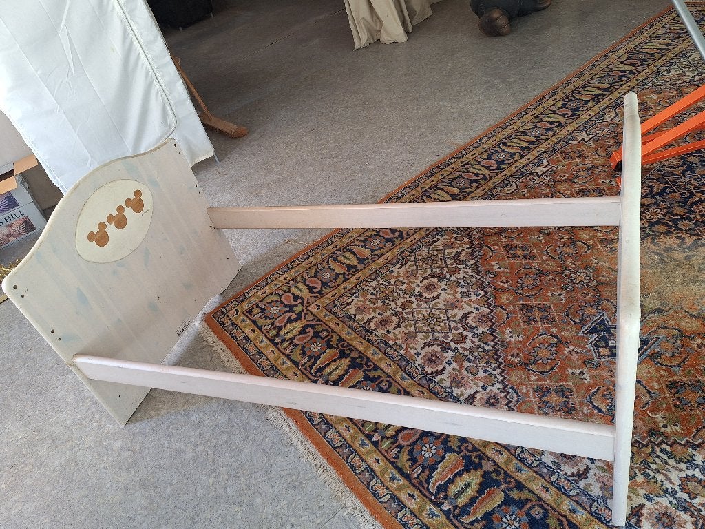 bedframe, Ophalen, Gebruikt, Beige, 190 cm of minder
