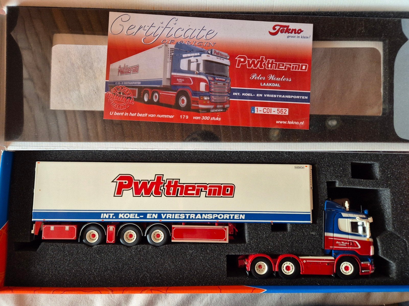 Tekno 1 50 Scania Peter Wouters, Ophalen of Verzenden, Zo goed als nieuw, Bus of Vrachtwagen, Overige merken