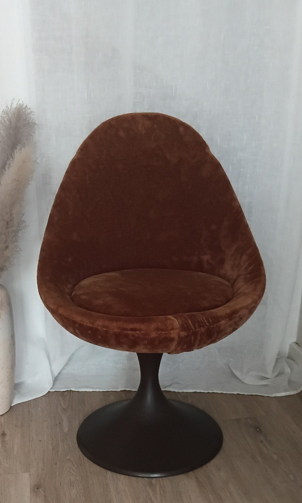 fauteuil œuf pivotant vintage, Maison & Meubles, Enlèvement, Brun