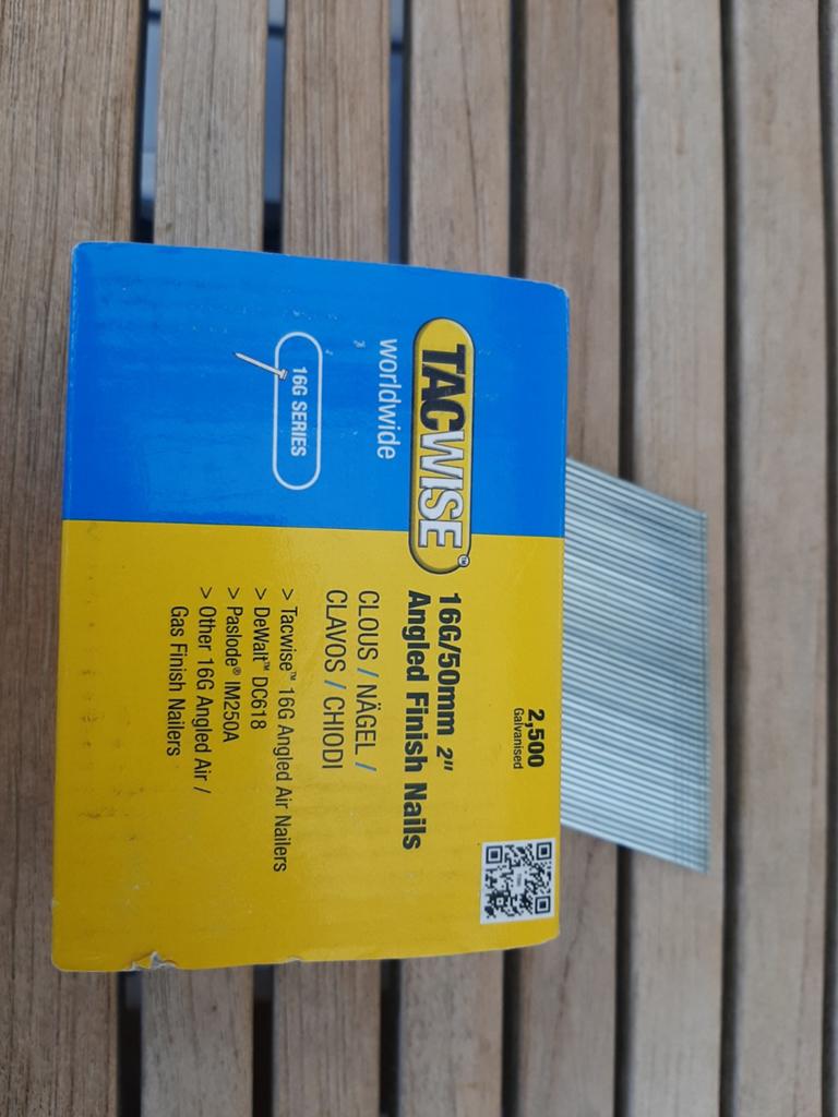 Tacwise 16G/50 mm angled nagels, Ophalen