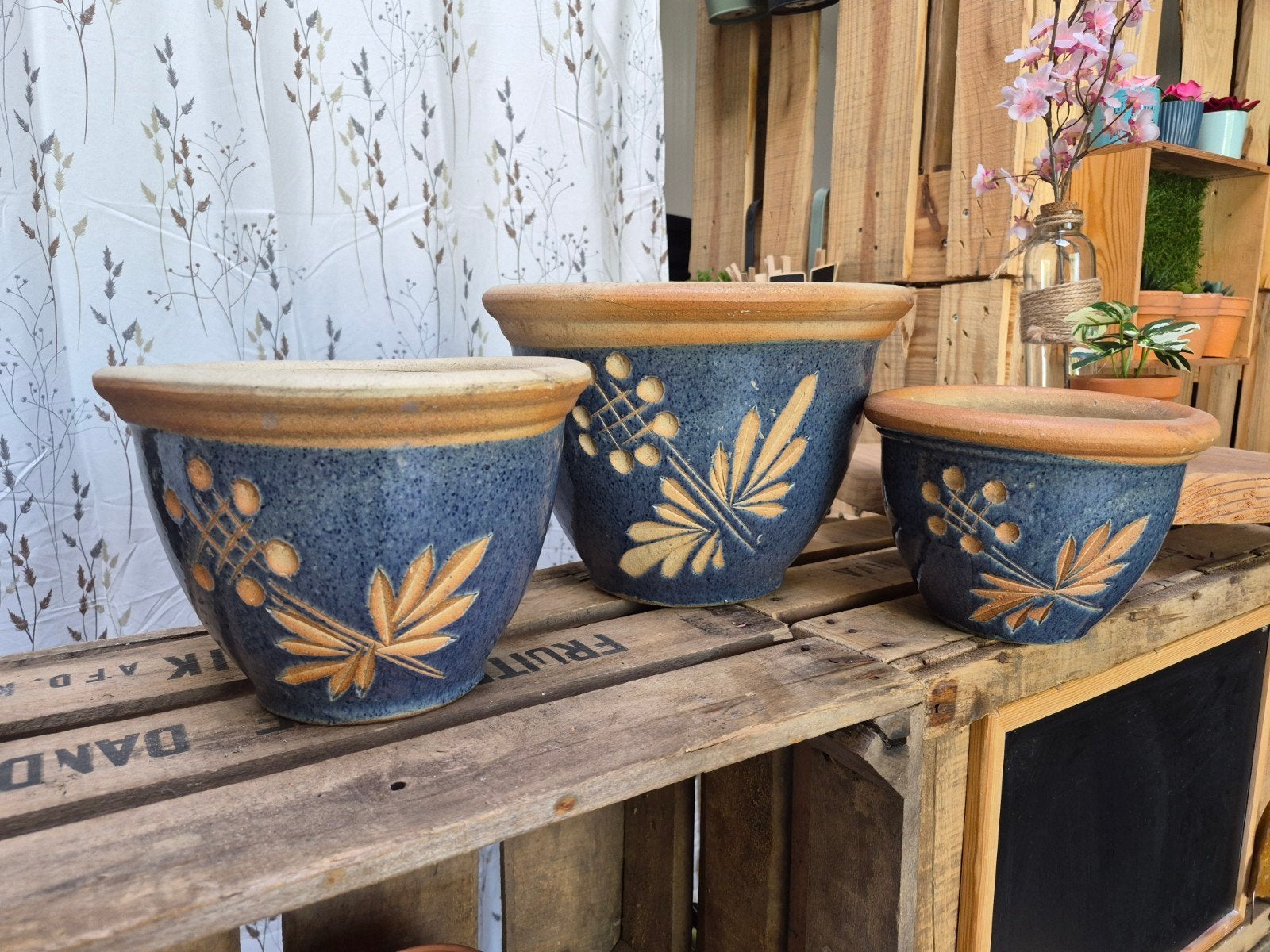 set van 3 gekleurde bloempotten, Tuin en Terras, Bloempotten, Ophalen