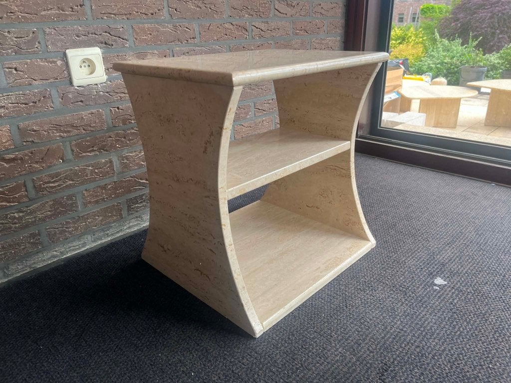 Travertin salontafel  / bijzettafel 46x35x47, Ophalen of Verzenden