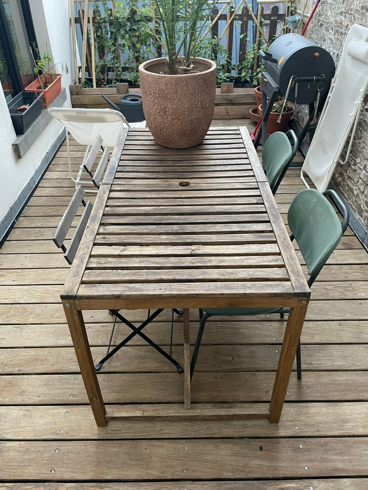 Table + 4 chaises de jardin IKEA, Salons de jardin, Table d'appoint, Utilisé, Bois