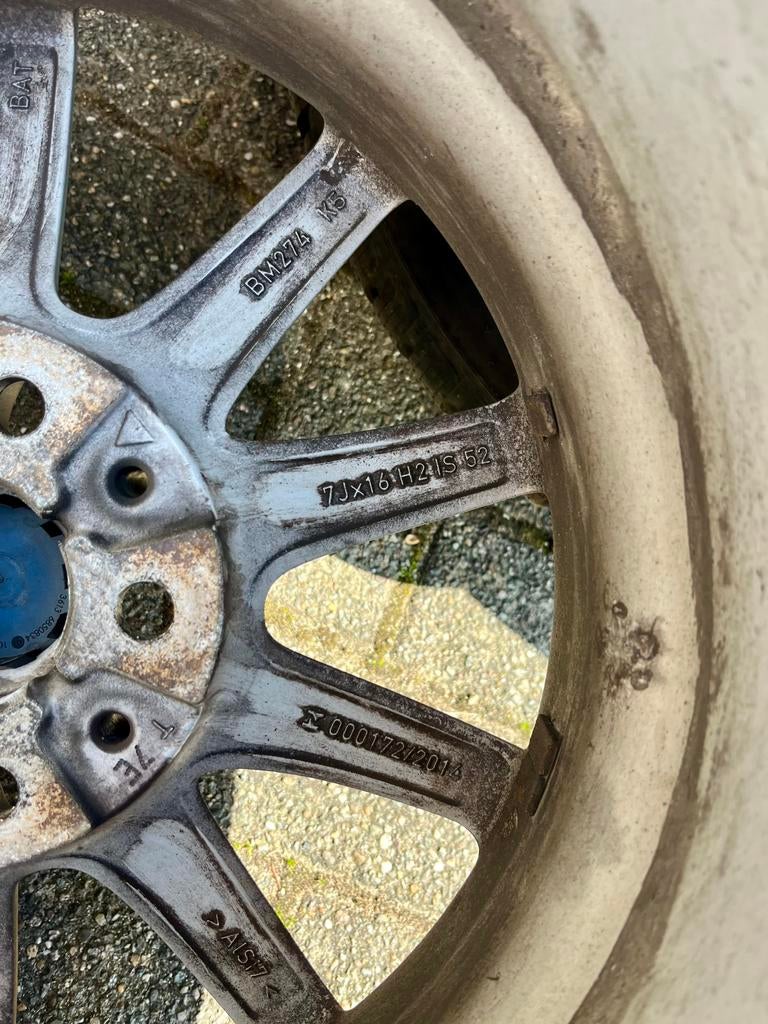 Bmw velgen met winterbanden, Auto-onderdelen, Ophalen, Gebruikt, 16 inch, Banden en Velgen