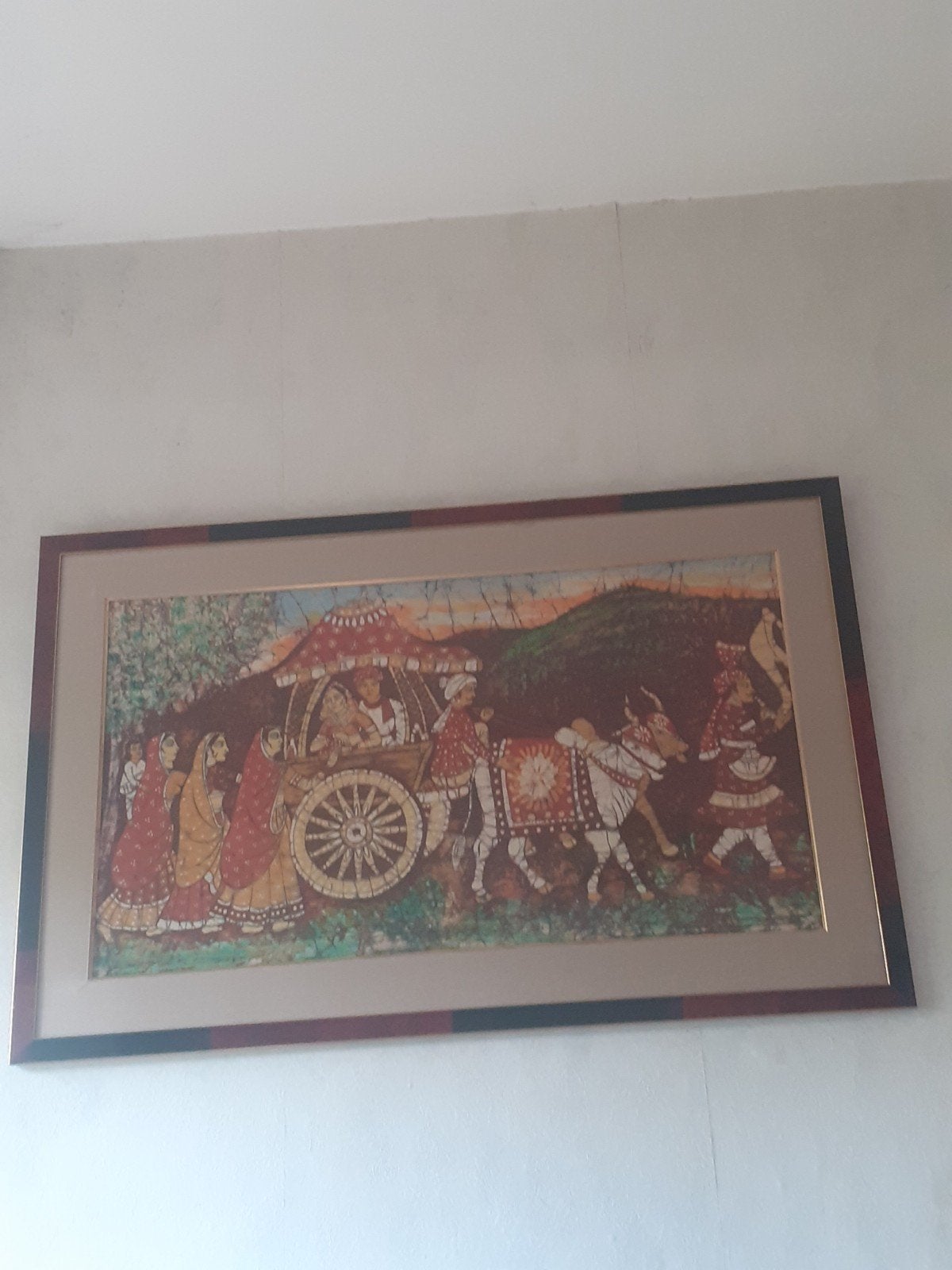 batik van India 115cm x 75 cm, Antiek en Kunst, India, Ophalen