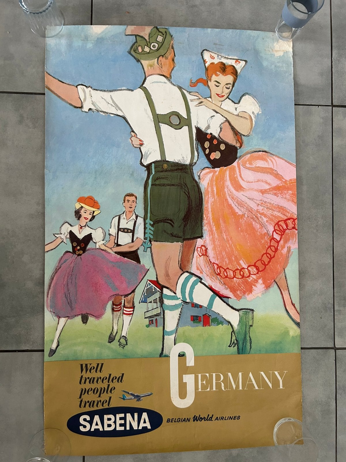 Affiche originale de la Sabena, Enlèvement ou Envoi, Comme neuf