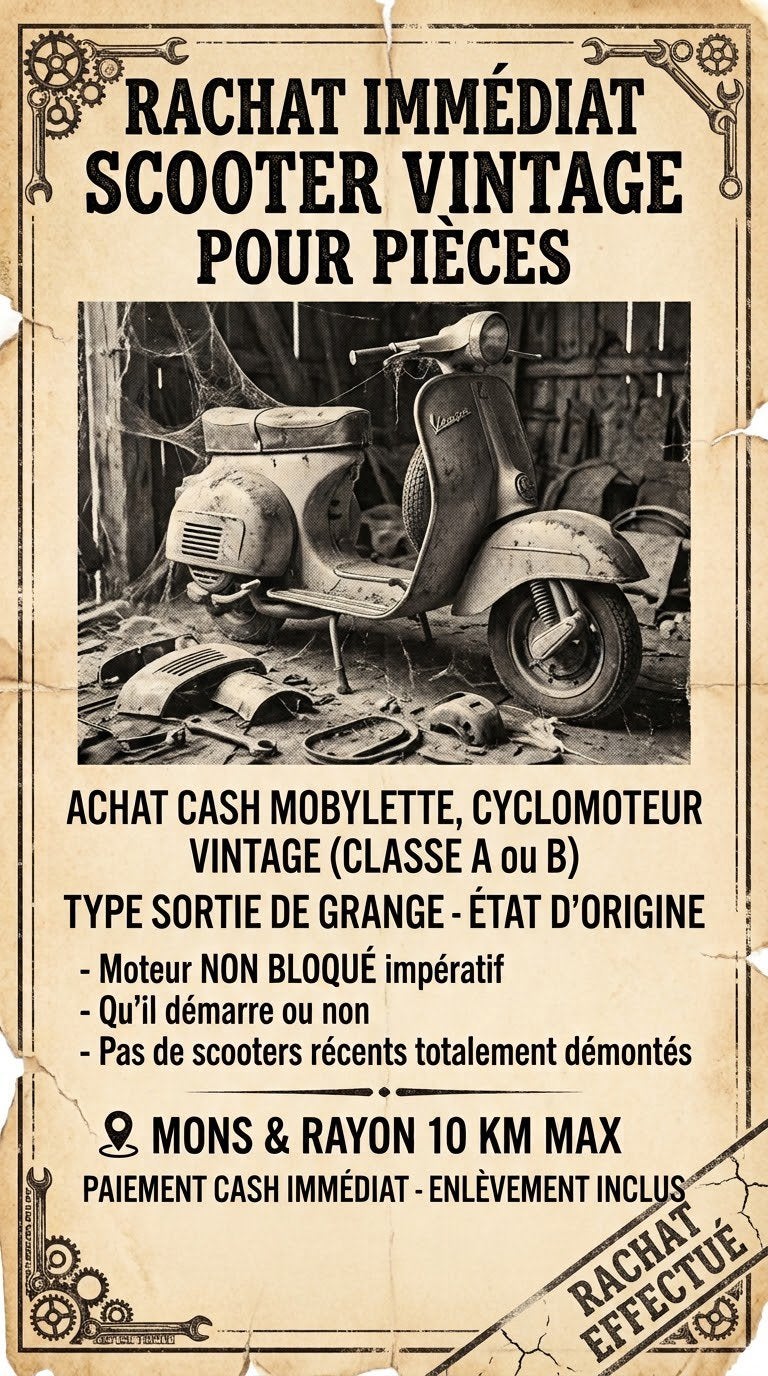 RACHAT DE SCOOTER EN PANNE !, Enlèvement
