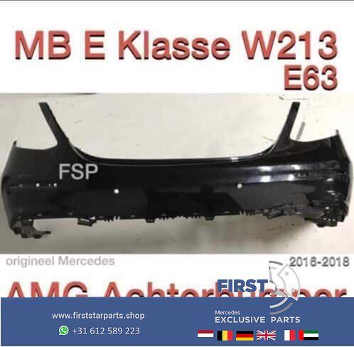 W213 AMG Achterbumper Mercedes E Klasse 2016-2018 zwart E63, Gebruikt, -, Ophalen of Verzenden, Achter