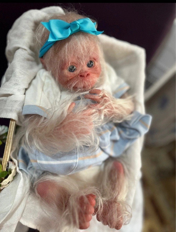 Reborn baby aapje, Verzamelen, Poppen, Ophalen of Verzenden, Nieuw, Pop, Levensecht of Reborn