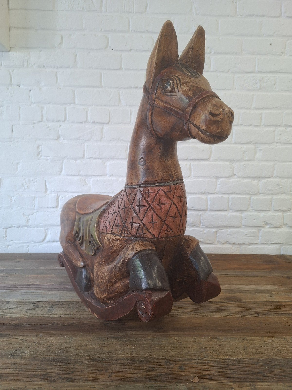 Cheval à bascule vintage en bois, Enlèvement