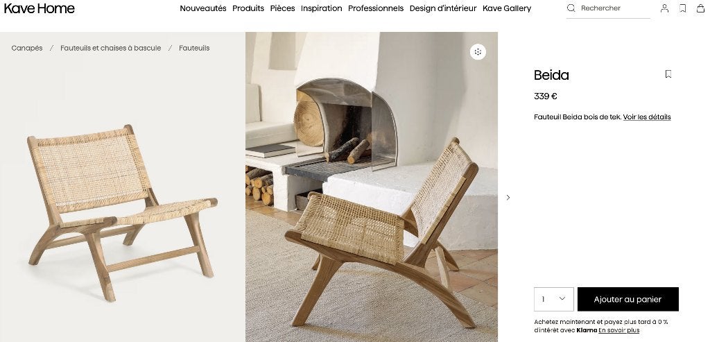 2 Fauteuils Beida bois de tek., Enlèvement, Neuf, Bois
