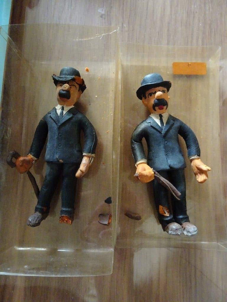 2 Figurines Delacoste Tintin - Dupond & Dupont, Enlèvement ou Envoi, Tintin, Utilisé, Statue ou Figurine