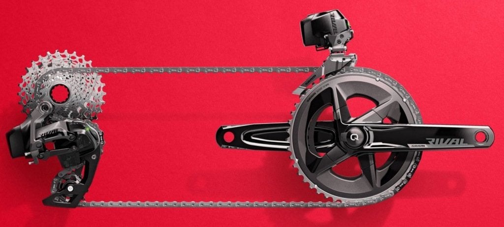 SRAM Rival AXS Etap groepset, Fietsen en Brommers, Ophalen of Verzenden, Zo goed als nieuw, SRAM, Derailleur of Ketting