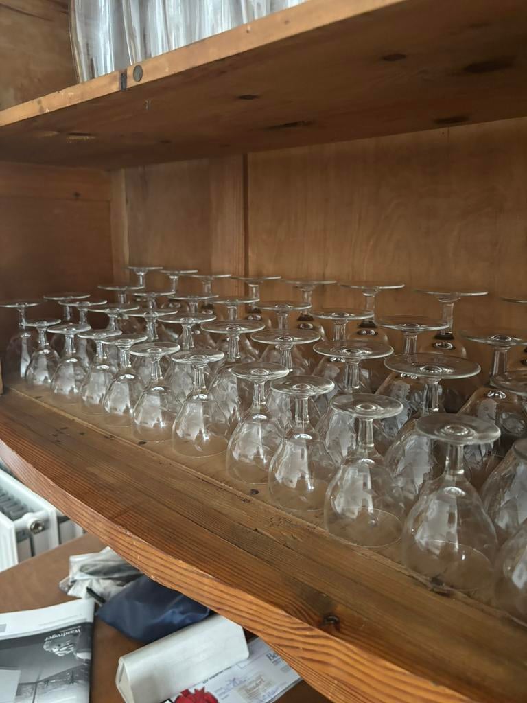 Set glazen (40stuks ) in verschillende groottes, Verzamelen, Glas en Drinkglazen, Ophalen, Gebruikt, Overige typen