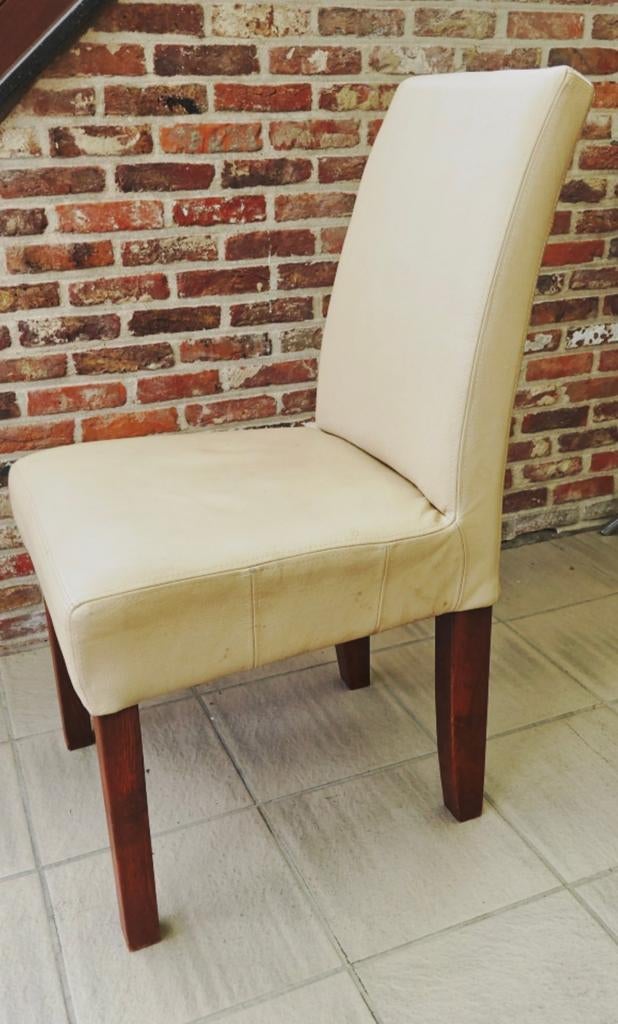 6 stoelen te koop, Huis en Inrichting, Stoelen, Ophalen, Gebruikt, Bruin, Hout