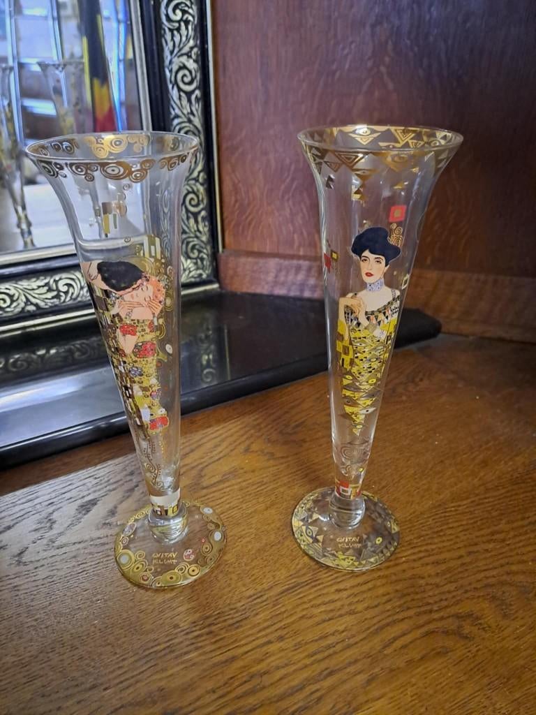 Paire de flûtes à champagne Goebel, Antiek en Kunst, Antiek | Glaswerk en Kristal, Ophalen