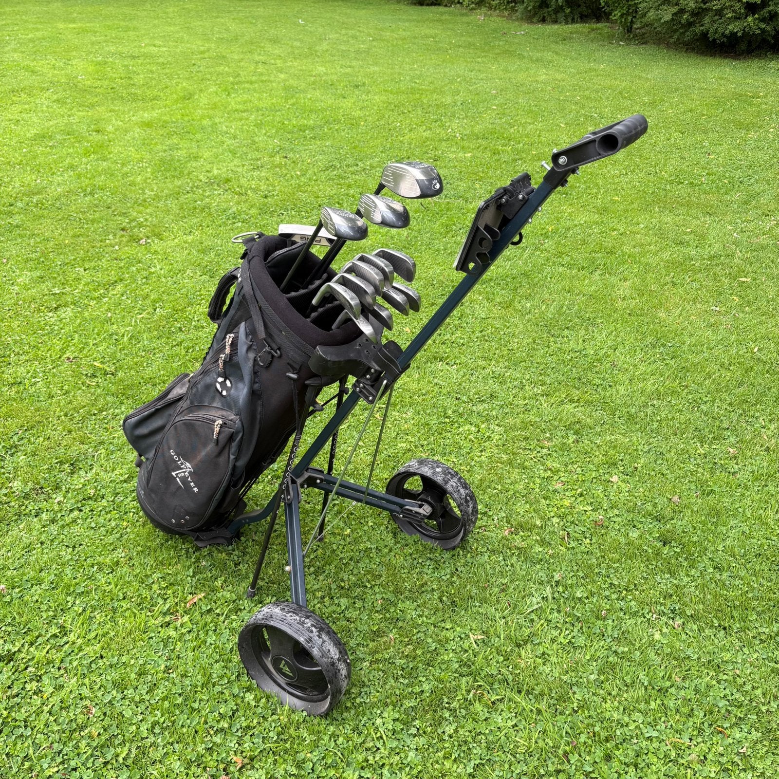 Complete golfclubset + tas en kar, Sport en Fitness, Golf, Ophalen, Gebruikt, Club, Callaway